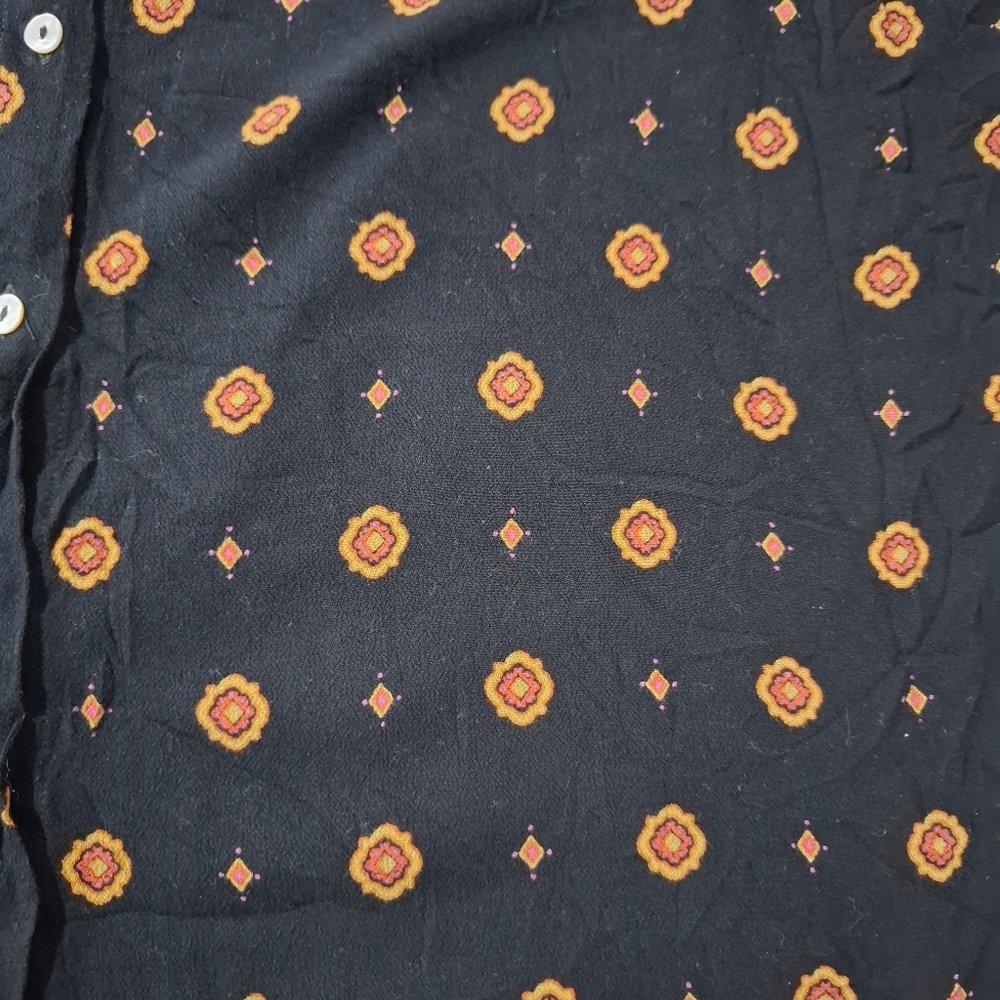 Free People Intimately Button Up Womens shirt Medallion Print Flowy Sz S Petite - Picture 11 of 12